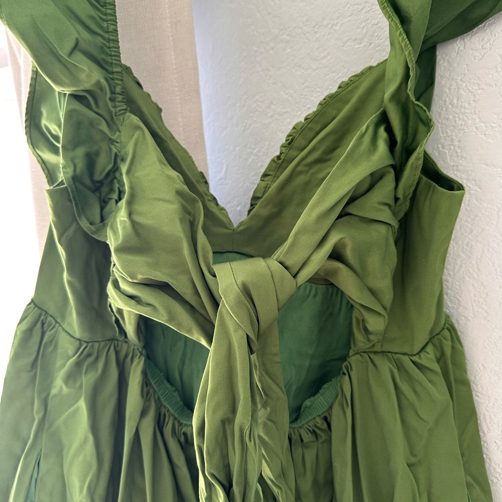 Green Ruffle Strap Sundress - Picture 8 of 10